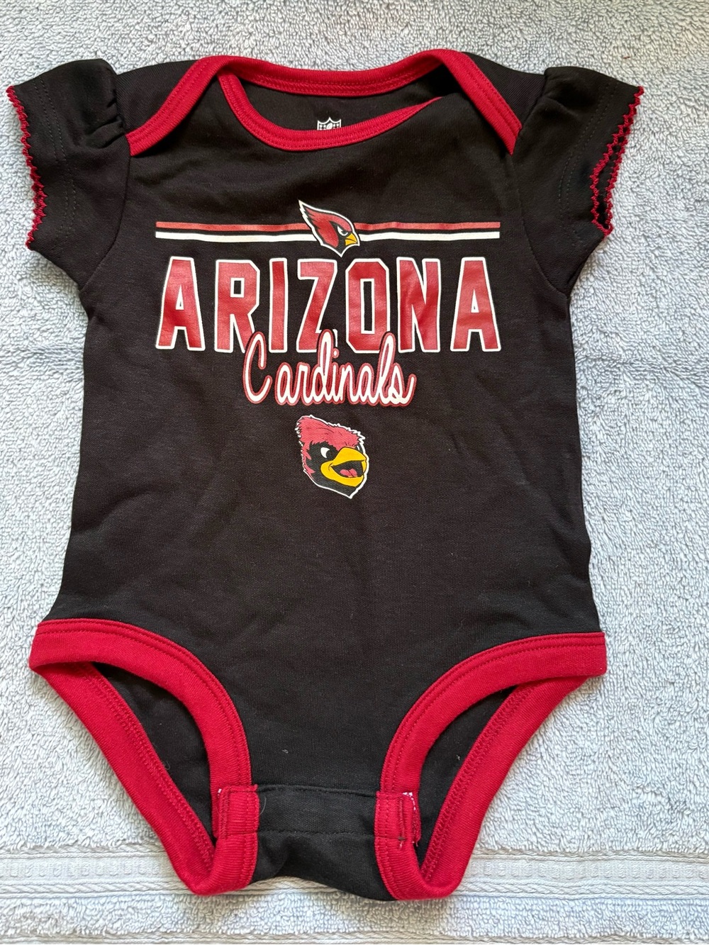 NFL Arizona Cardinals Baby One-Piece Bodysuit in Black and Red